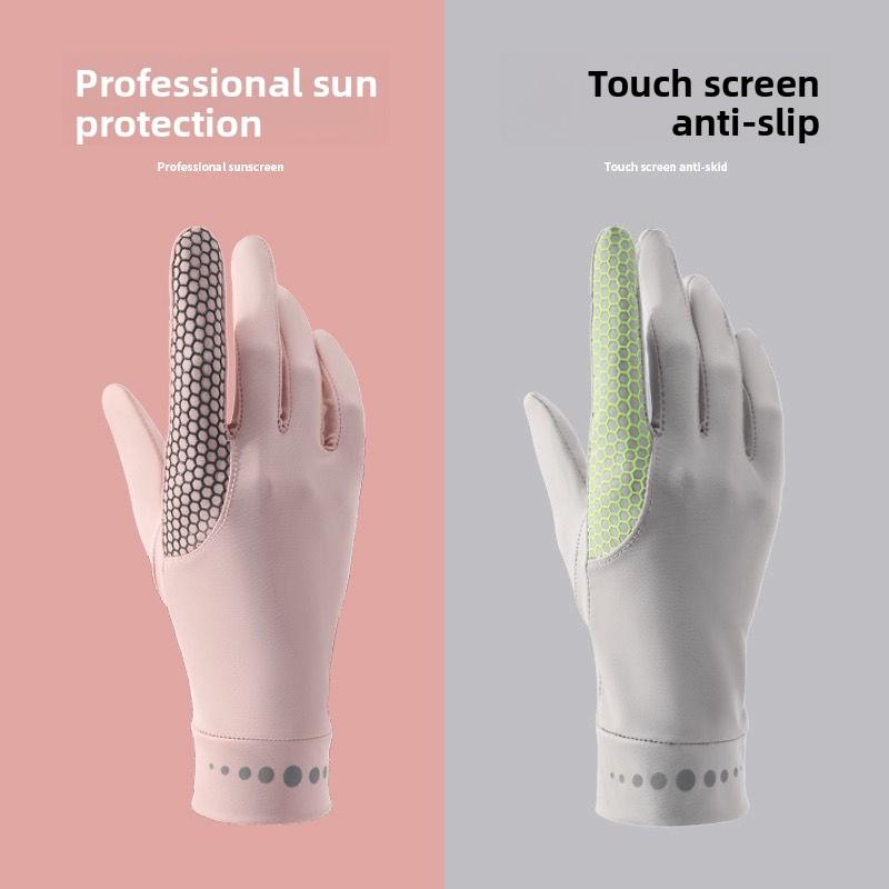 New sunscreen gloves medium and long women's outdoor driving UV protection summer sunshade touch screen thin loose