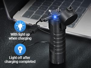 Windproof Arc Lighter, Electric Lighter and LED Flashlight - 2-in-1 (Black)/5-in-1 Magnesium Fire Rod, suitable for emergency survival kits, camping, hiking, all-weather magnesium iron rod Windproof Arc Lighter, Electric Lighter and LED Flashlight - 2-in-1 (Black)/5-in-1 Magnesium Fire Rod, suitable for emergency survival kits, camping, hiking, all-weather magnesium iron rod