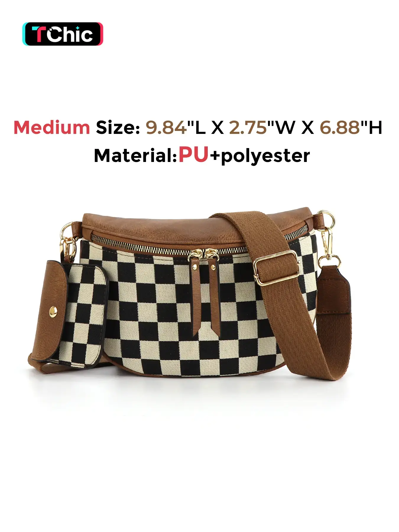 Women's Checked Pattern Crossbody Bag & Coin Puse, Crossbody Purse, Fashionable PU Leather Bag Set, Casual Trendy Versatile High-quality Daily Commuting Bag, Fashion Patterned Bag