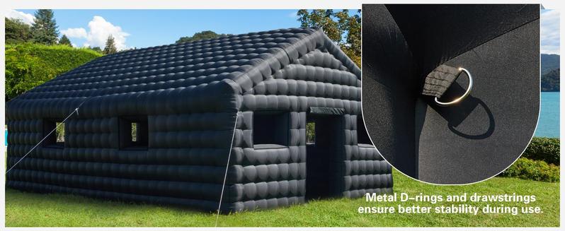 Inflatable Nightclub 30x20x13 Ft, Inflatable Party Tent with 1100w Blower Night Club Tent for Birthday Party Wedding Backyard Rental Business, Black/White