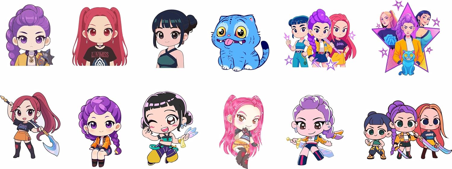 86PCS! Demon Movie Hunter Birthday Party Supplies, 86-Piece Birthday Party Decoration Set Including 12 Bracelets, 12 Acrylic86pcs! Pins, 12 Keychains, 50 Stickers, Suitable for Boys and Girls Cartoon Theme Party.Toys and Games Best-Selling Accessories