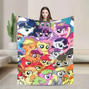 My Little Pony Plush Flannel Blanket, Ultra Soft Warm Throw for RV Trips, Living Room, Bed, Couch, Camping, Collector Gift