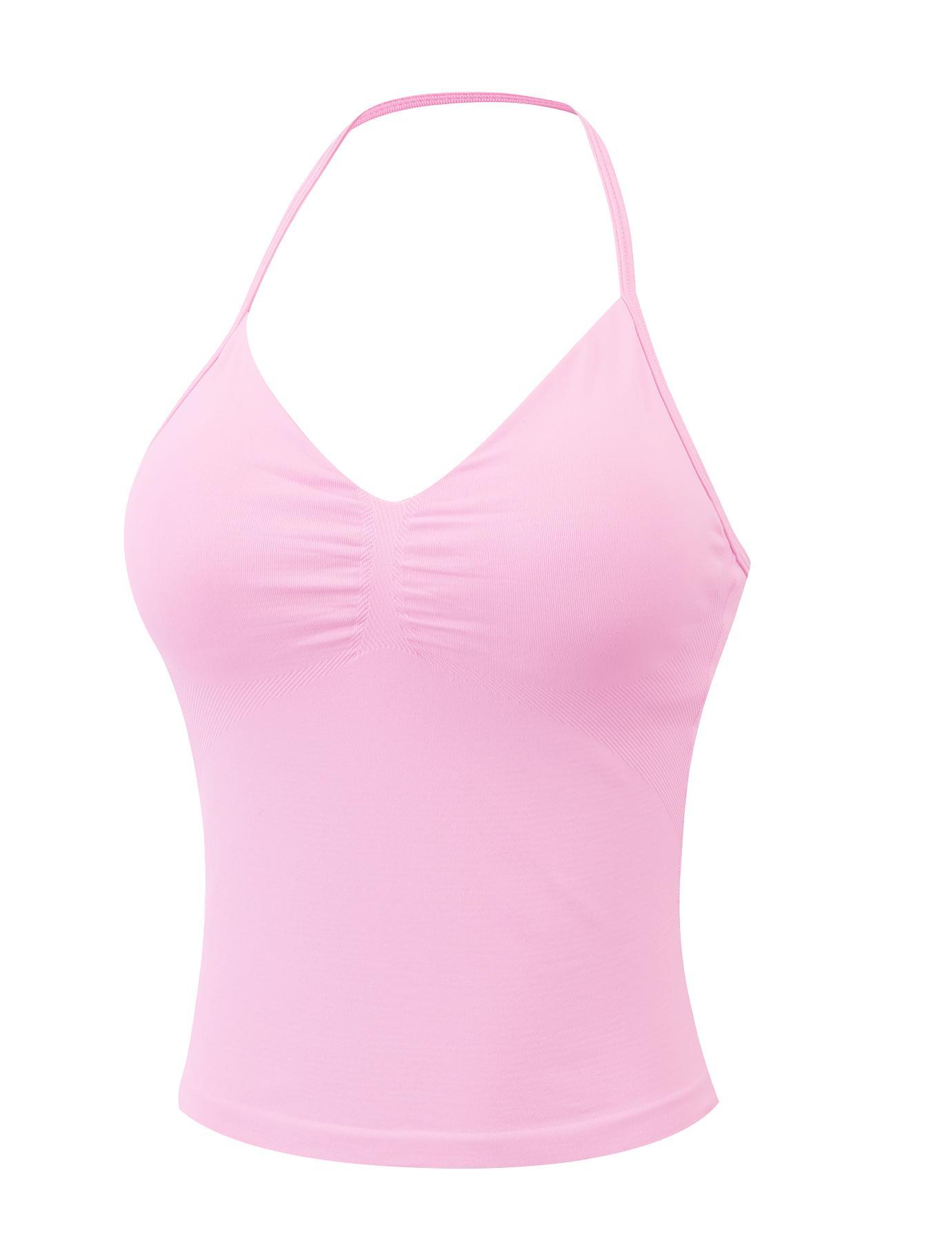 BBFIRA Longline Strappy Top Women's Halter Workout Tank Tops Backless Gym Longline with Adjustable Strap, Gym Sports Bra Camis Fitness Top