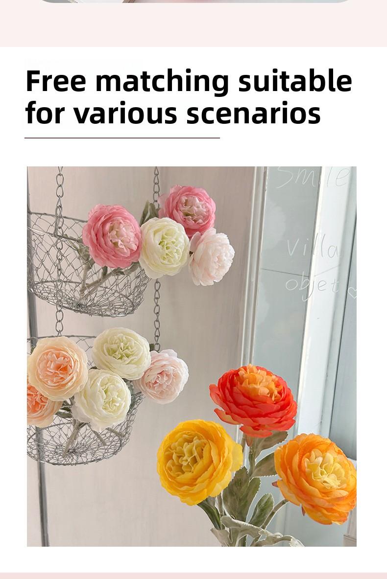 Artificial lily flowers, faux flower arrangements, bouquets for living room and dining table decorations, floral ornaments, peonies, high-end flower arrangements