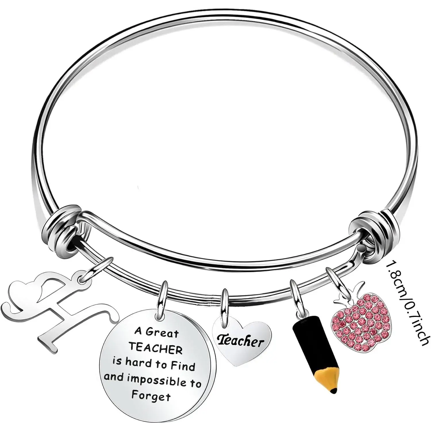 Thank You  A - Z 26 Initial Dangle Bangle  For Teacher's Day Thanksgiving Day,Student  To School End Of Term Graduation   For Teacher