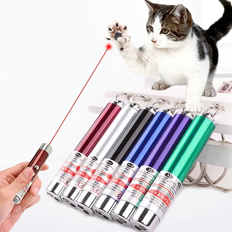Cat Toys Interactive Laser Light Chase Toy for Cats Dogs Portable Laser Pointer with Pet Training Function Ideal for Office Presentations Pointer Multicolor Mini Keychain LED Flashlight Dog Cat Laser Toy Pet Remote Control Laser