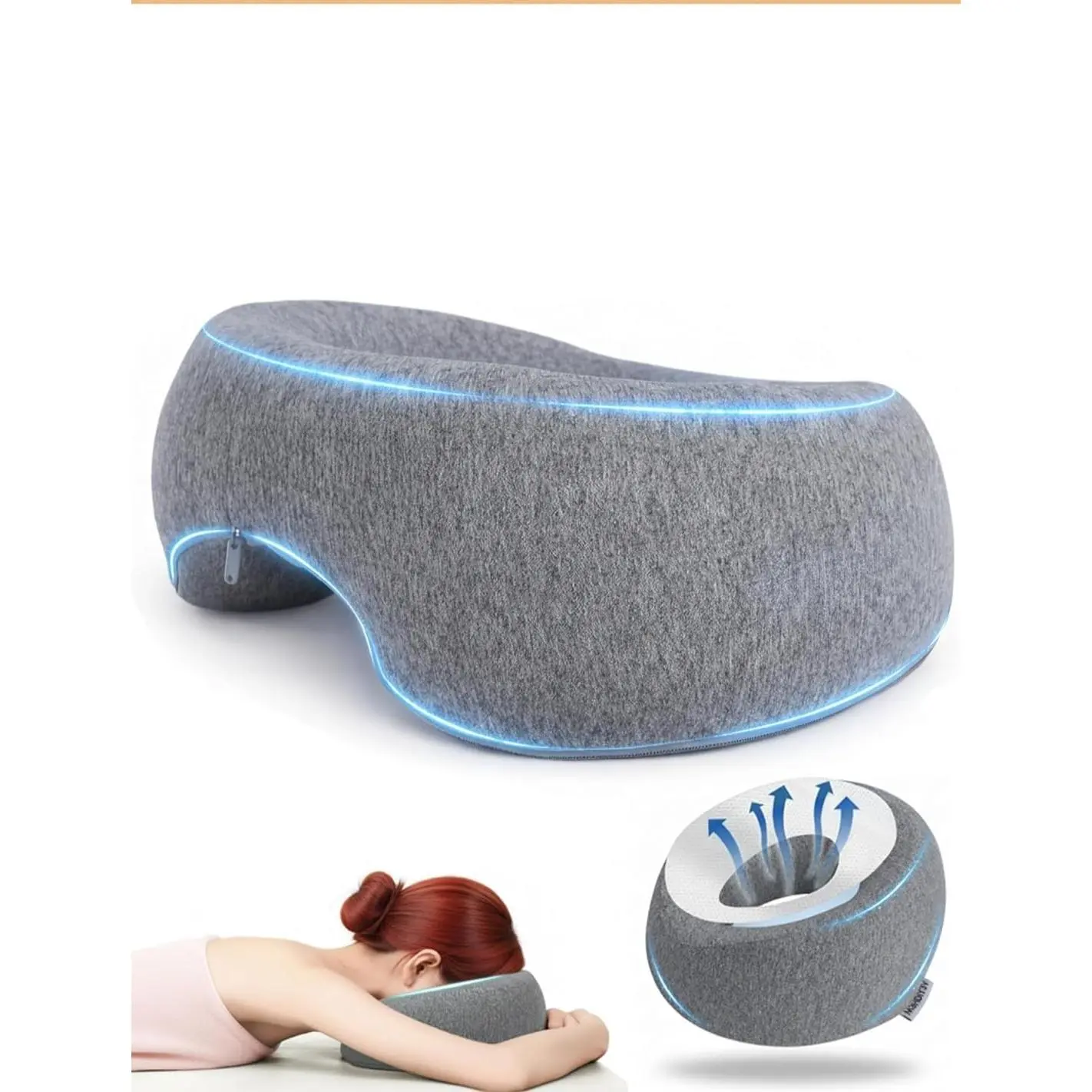 Face Down Pillow – Massage Headrest for Bed, BBL Pillow After Surgery Post Eye Surgery Recovery, Relieves Neck Pain, Comfortable Massage Headrest, Stomach Sleeping Pillow, Donut Pillow