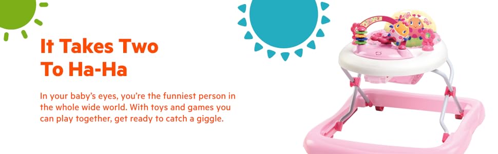 Baby Walker and Entertainer, with Easy Fold Frame for Storage, Ages 6 Months +