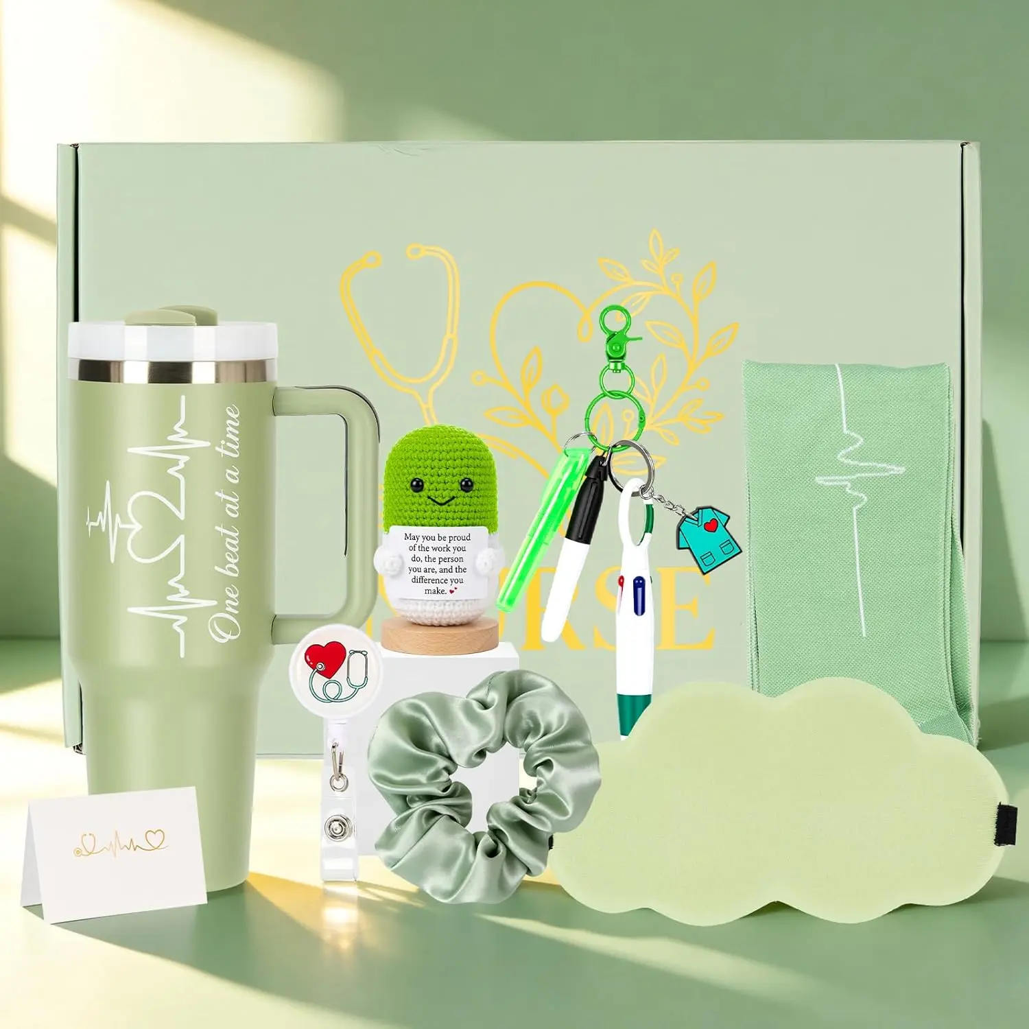 10PCS Nurse Gift Basket for Women, RN Graduation Gifts for Nurses Week Gifts - Nurses Appreciation Gifts Graduation Gift with 40 oz Thermos Cup - Perfect for Nurse Week, Graduation, Birthday, RN