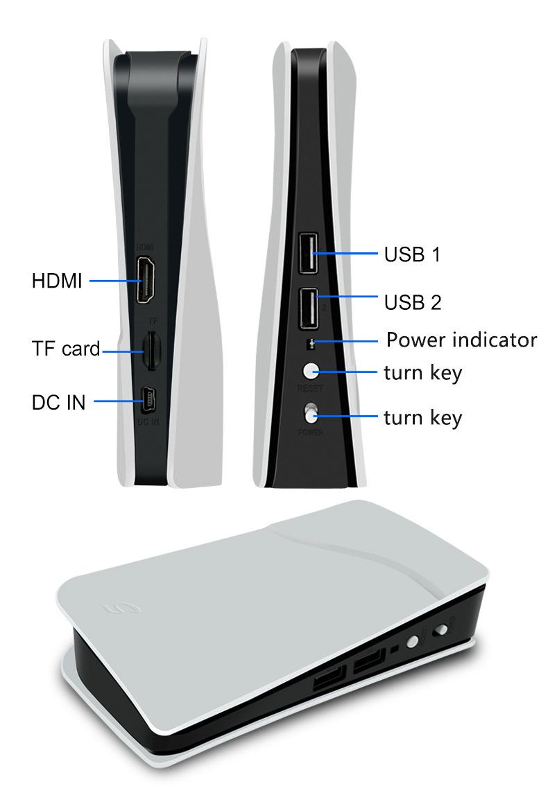 P5X Mini Retro Gaming Console, 4K HD Android System, Dual Wireless Controllers, Classic Arcade Game Player for TV