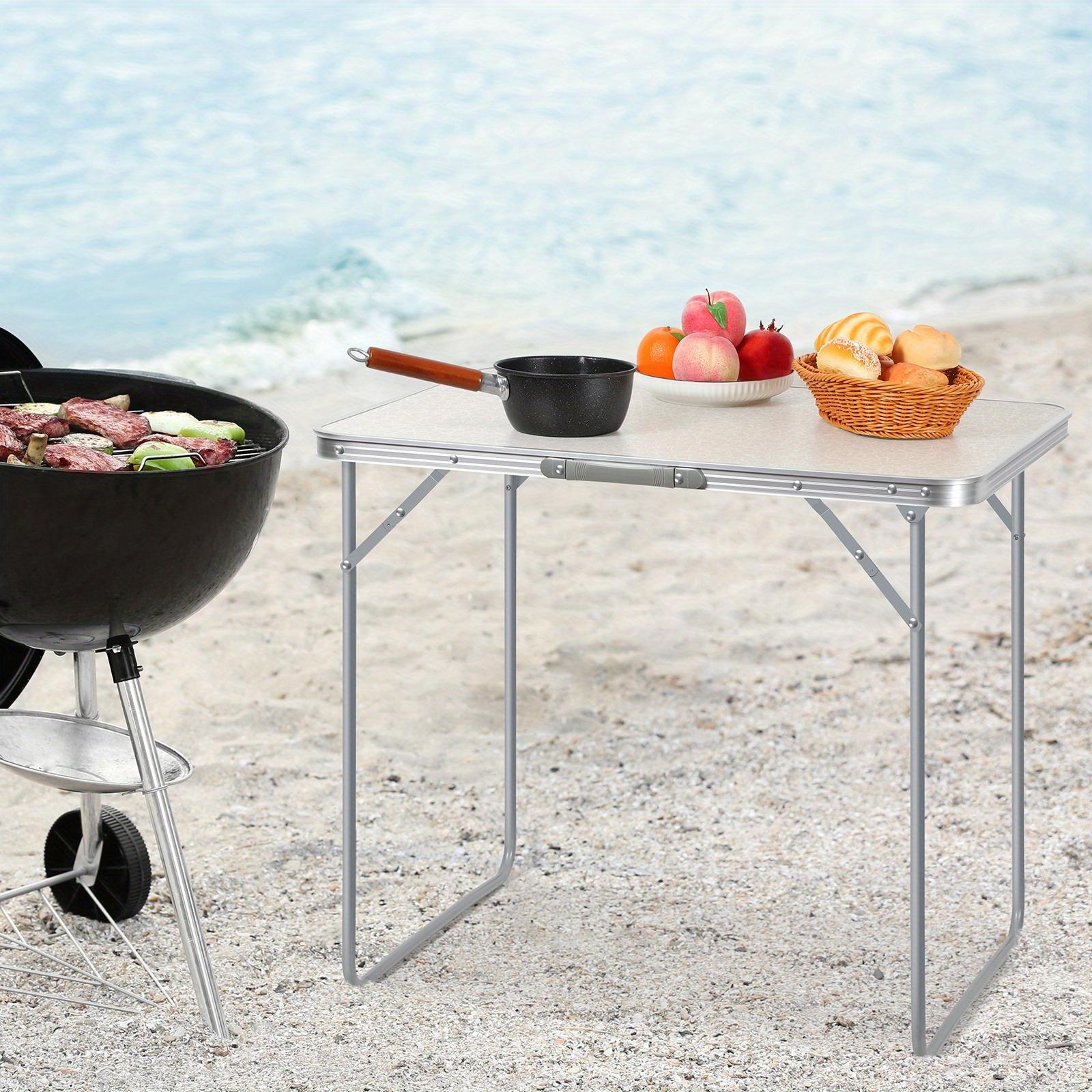 Multifunctional Folding Camping Table, 60*80*70cm, Portable Outdoor Table, Assembly Free, With Carrying Handle, Suitable for Camping, Picnic, Seaside, Outdoor Gathering, Party