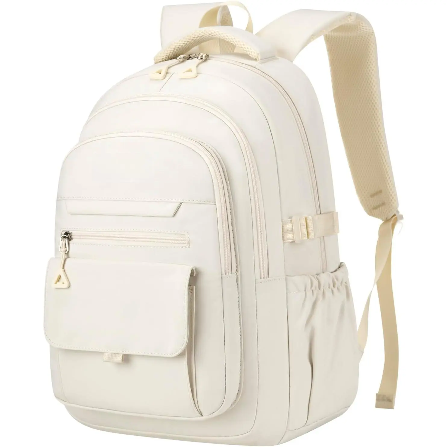 Large School Backpack for Girls, Teens Schoolbag Aesthetic High School Middle School Laptop Backpack College Student Women Bookbag, Beige