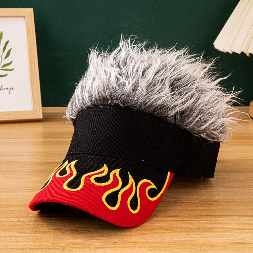 2026 New Flame Pattern Baseball Cap Embroidered Patch Design Multicolor Fluffy Faux Fur Hat