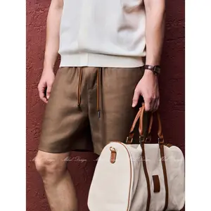 MBNL-F/ Qinlei Menswear 【Minimalist Elegant】Custom-Woven Natural Hemp Men's Relaxed Fit Shorts LL-SKZ2048