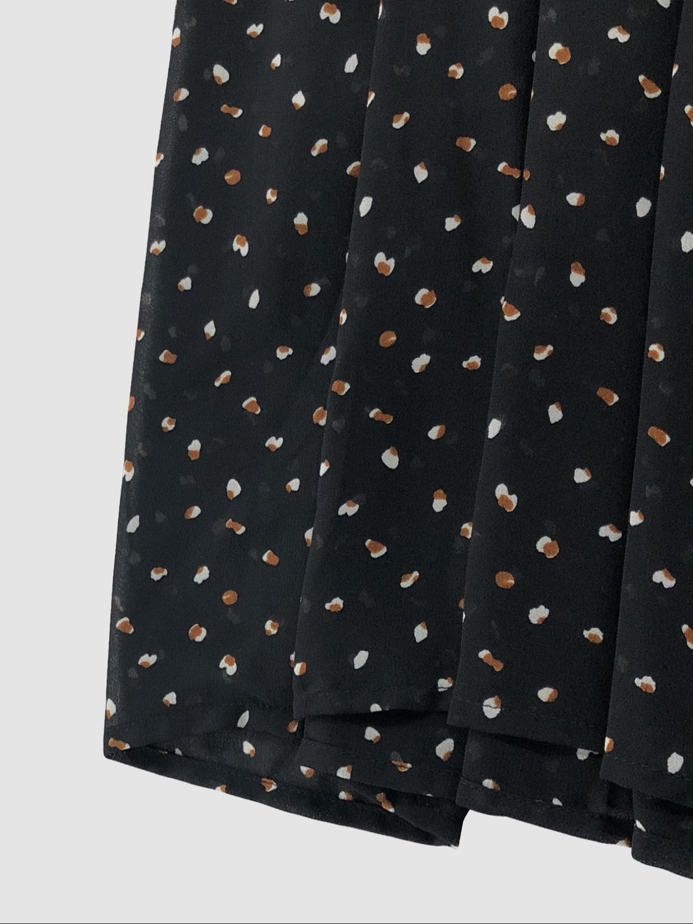 Women's Boho Flroal Embroidery Ruffled Hem V Neck A Line Fitted Woven Dress, All Over Print Bishop Sleeve Midi Dress for Spring & Fall, Women's Casual Clothing for Daily Wear