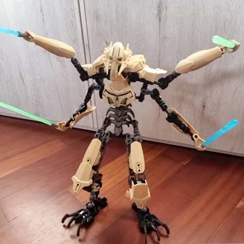 183pcs Ksz714 Star Action Figure Toy Anime General Robot Grievous With Lightsaber Hilt Combat Weapon Model Building Blocks Gifts