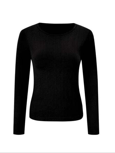 Women's Thermal Shirts Fleece Lined Athletic Tops Long Sleeve Compression Workout Baselayer for Cold Weather, Soft Breathable Round Neck Long Sleeve Thermal Warm Tops, Casual Fall & Winter Fitted Bottom Layering Shirts for Women