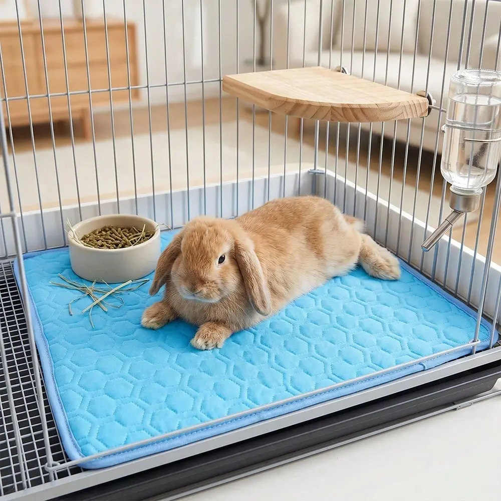 1pc Small Pets Cooling Pet Mat, Hamster and Rabbit Sleeping Mat Pet Bedding Cold-Sensation Summer Pad, Non-Slip Cage Cushion for Cats, Dogs & Small Pets, Versatile Use, Indoor Heat Relief, Cooling Effect