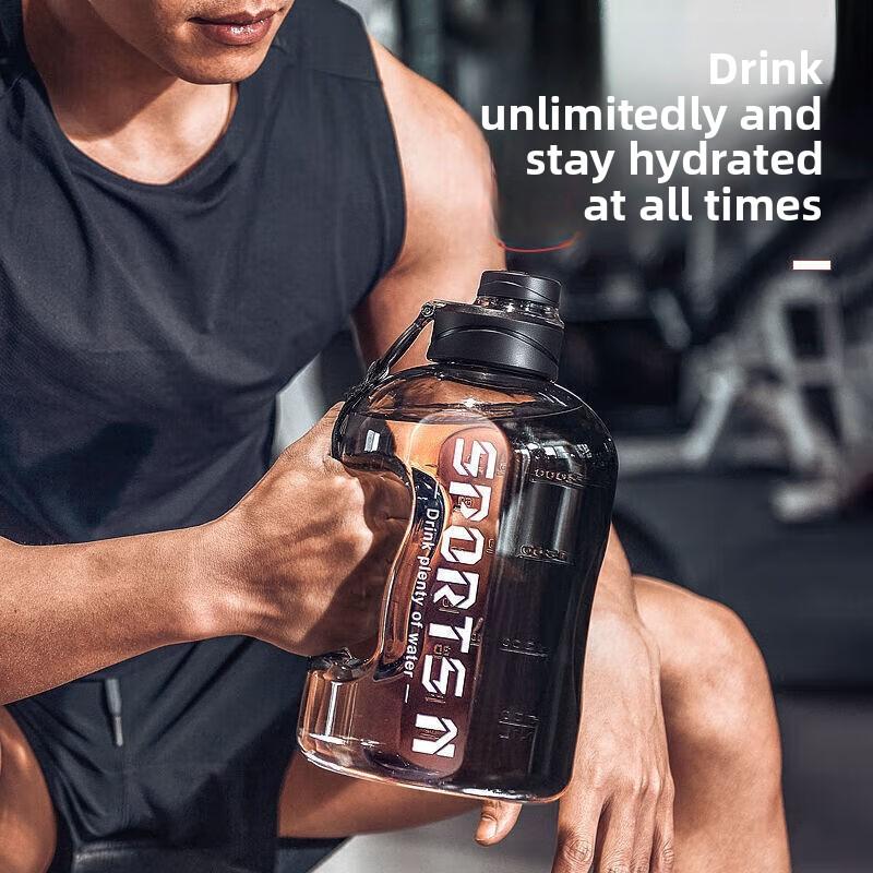 Large-Capacity Water Bottle, High-Temperature Resistant, 2025 Unisex Large-Capacity Fitness Sports Water Bottle With Straw, Large-Capacity Water Cup