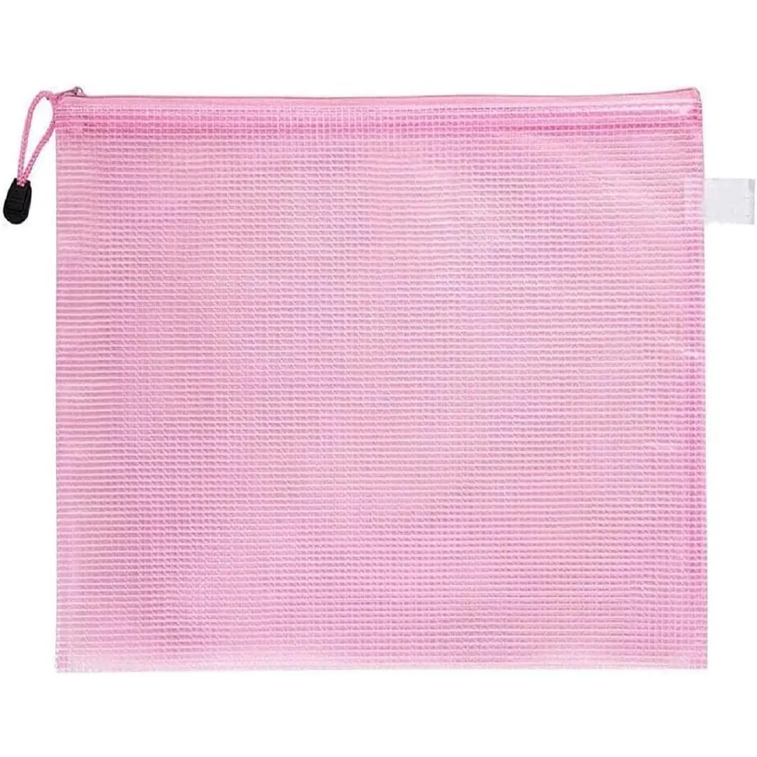 A4 Pink Zip Lock Mesh Document Wallets - Plastic File Folders with Zipper Pockets for School, Office, Homework & Travel Storage