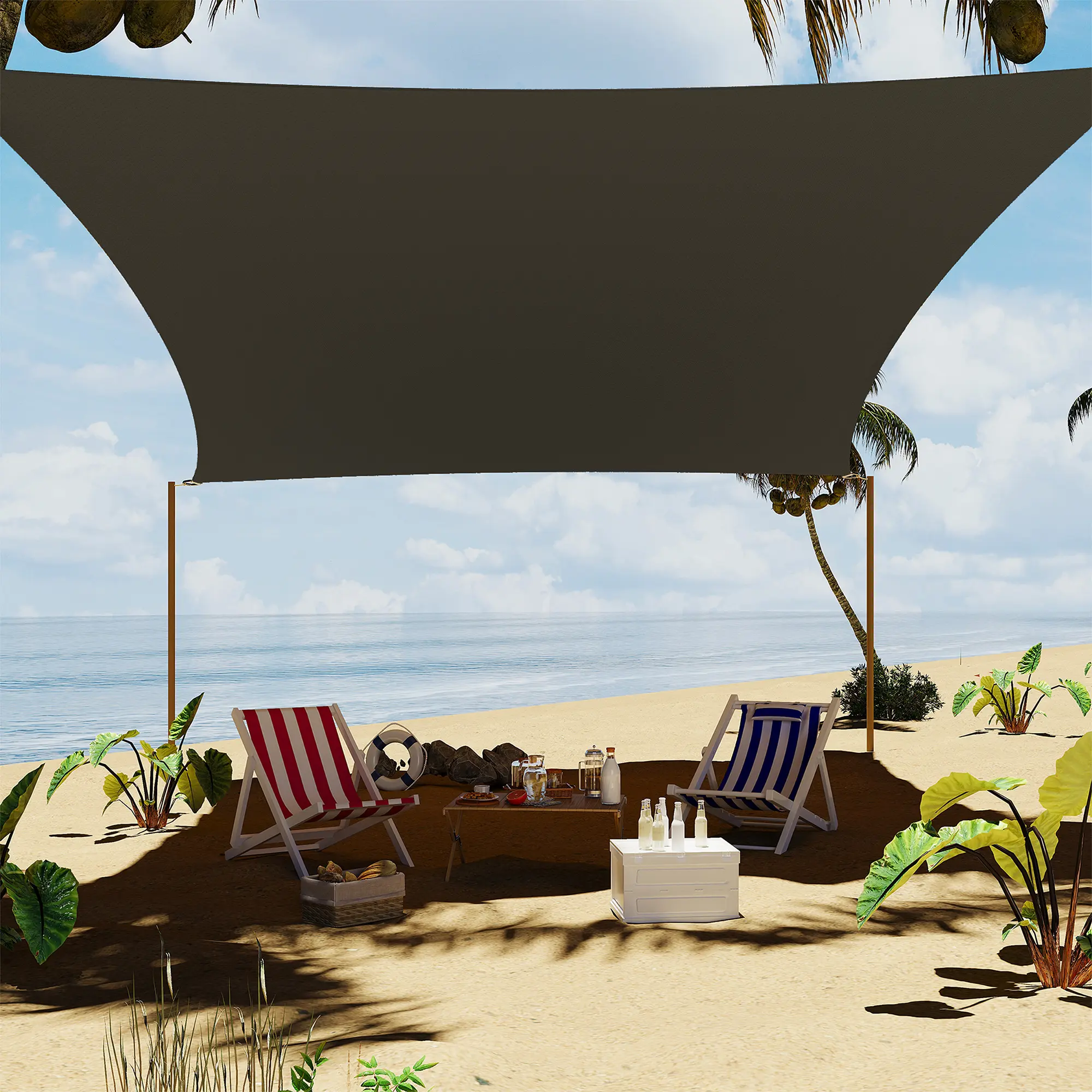 GAOMON Heavy Duty Waterproof Rectangle Sun Shade Sail for Patio and Garden – 95% UV Block Outdoor Canopy, Reinforced Corners, Ideal for Backyard, Deck, Pool, or Facility, 10x13FT
