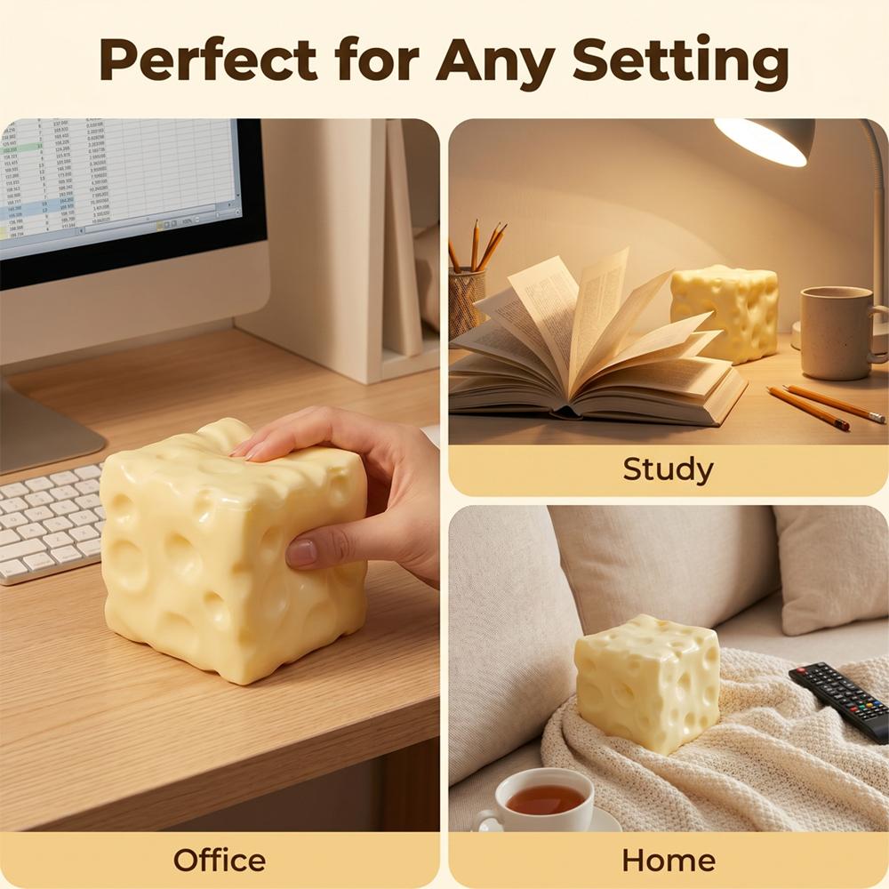 Cheese Cube Squishy Moldable Soft Fidget Toy Lover Squishy Ball ASMR Stress Ball Non-Rebound And Slow Rebound Fidget Toy Creative Desk Toy Holiday Gift Exchange Party Favor Novelty Sensory Play Toy For Kids Teens Adults
