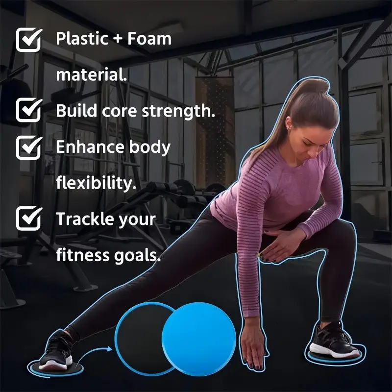 Pilates Slide Board, Home Fitness Yoga Pilates Core Training Pad, Abdominal Muscle Slimming Disc, Running Hill Workout Mat