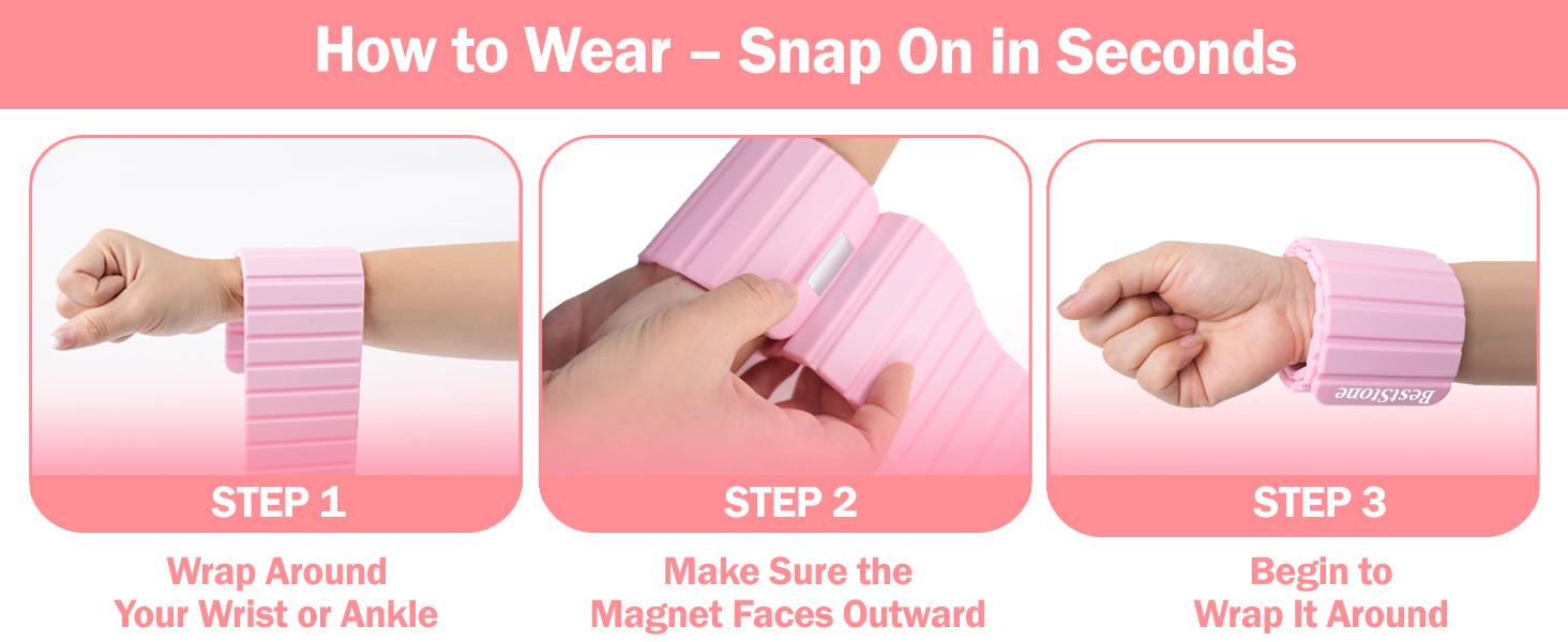 Wrist Weights & Ankle Weights – 2 Pack (1.1 lbs Each), Adjustable Arm, Leg & Hand Weights Set for Women, Magnetic Fitness Weights for Gym, Pilates, Walking, Yoga & Home Workout