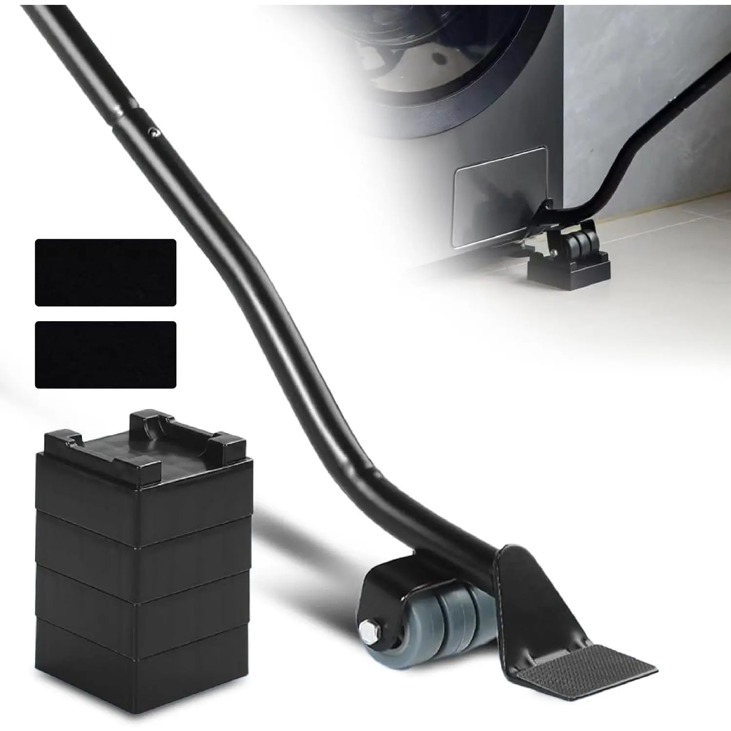 Furniture Lifter Tool Set – Heavy Duty Steel Lever & 3 Sliding Pads – Lifts up to 550 lbs – Ideal for Moving Sofas, Appliances &