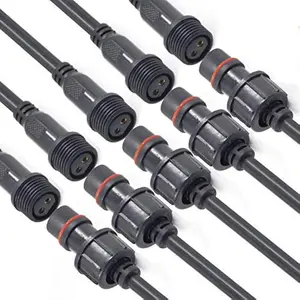 16AWG 2Pin IP68 Waterproof Male Female 2 Wire LED Connector 20CM Extension Cable 5 Pairs for Car Truck Boat Indoor Outdoor LED Strip Lights