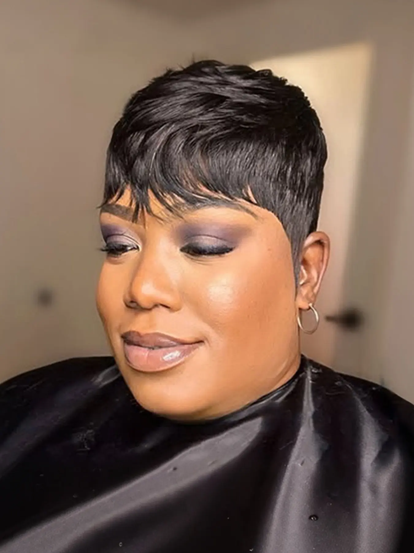 Short Pixie Cut 150% Density Brazilian Remy Human Hair Wig for Women Machine Made Straight Hair 1B Color Comfortable Fit Perfect for Daily Use - Vacation Style