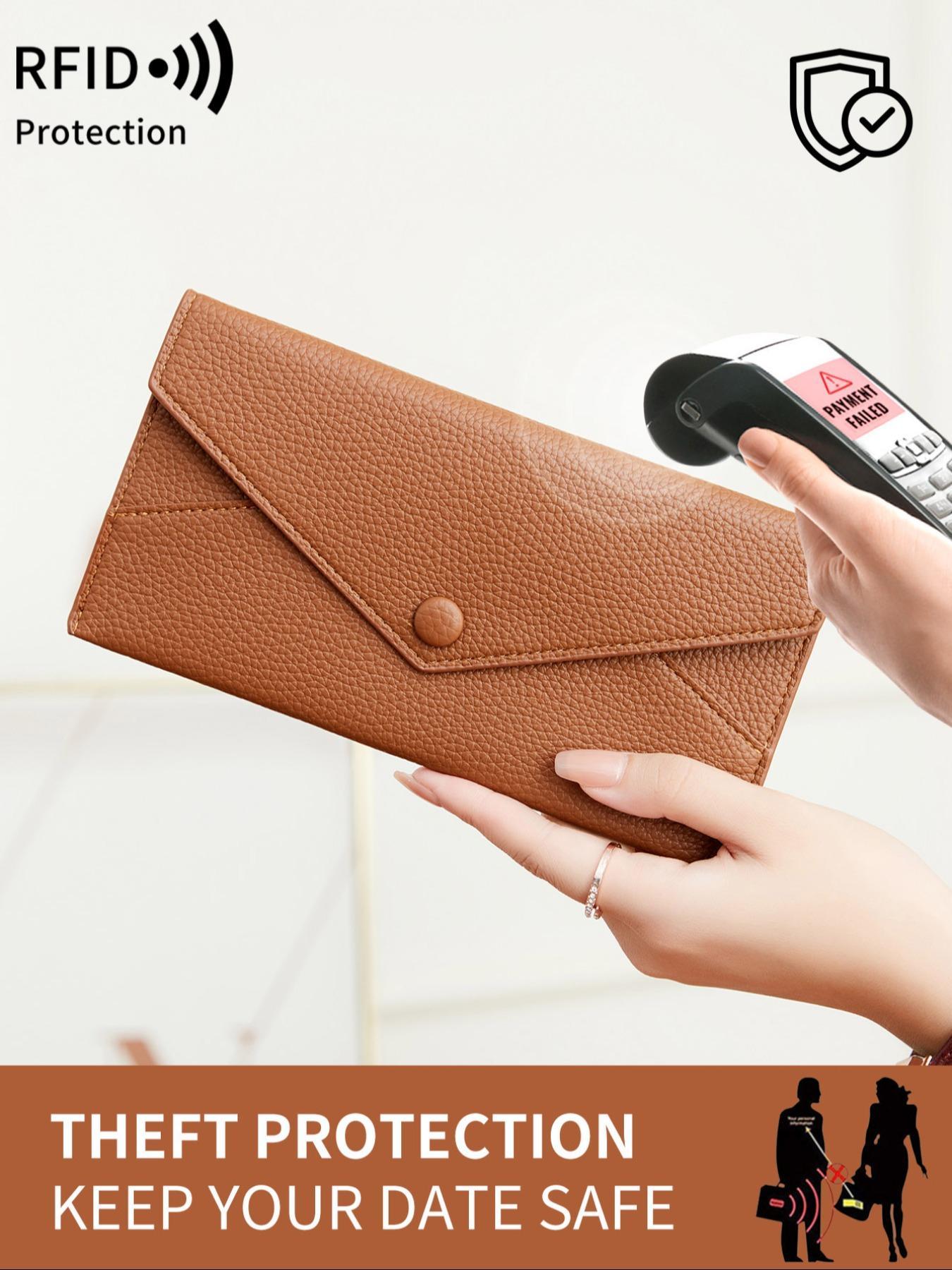 2025 New Style Solid Color Long Wallet, Fashionable Pu Leather Zipper Wallet for Women & Men, Casual Trendy Versatile High-quality Wallet for Daily Travel Work Commute, Rfid Blocking Wallets
