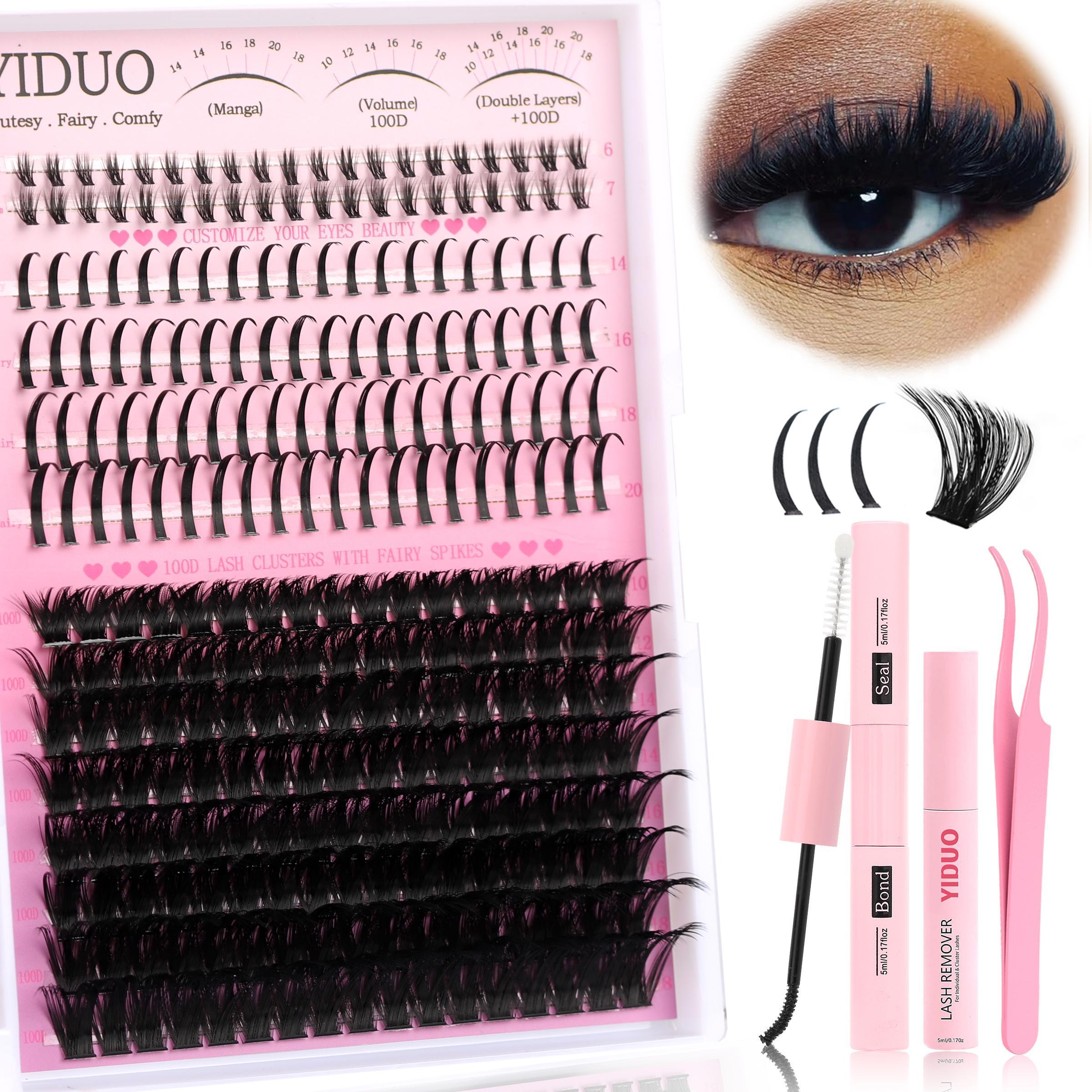 Individual False Eyelashes Kit, 60D/80D/100D Mixed-Length Eyelash Extensions, Self-Grafting Curly Eyelashes for Eye Makeup Enhancement, Cosmetic Eyelash Set #TOP PICKS
