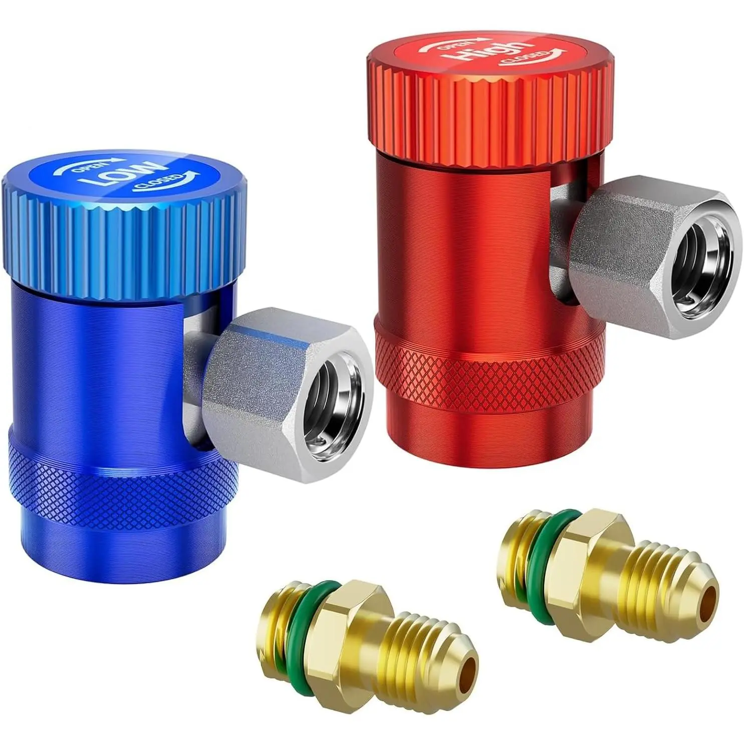 R1234yf adapter, adjustable R1234yf quick connector adapter, air conditioning line repair tool high/low pressure side connector R1234yf quick connector kit, r-1234yf adapter 2-piece set