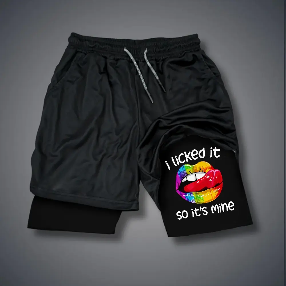 Christian Clothing Double-Layer Sports Shorts Graphic Shorts Black Shorts Camo Shorts Streetwear Shorts Men Outfits Men Short Shorts Vacation Outfits Shorts