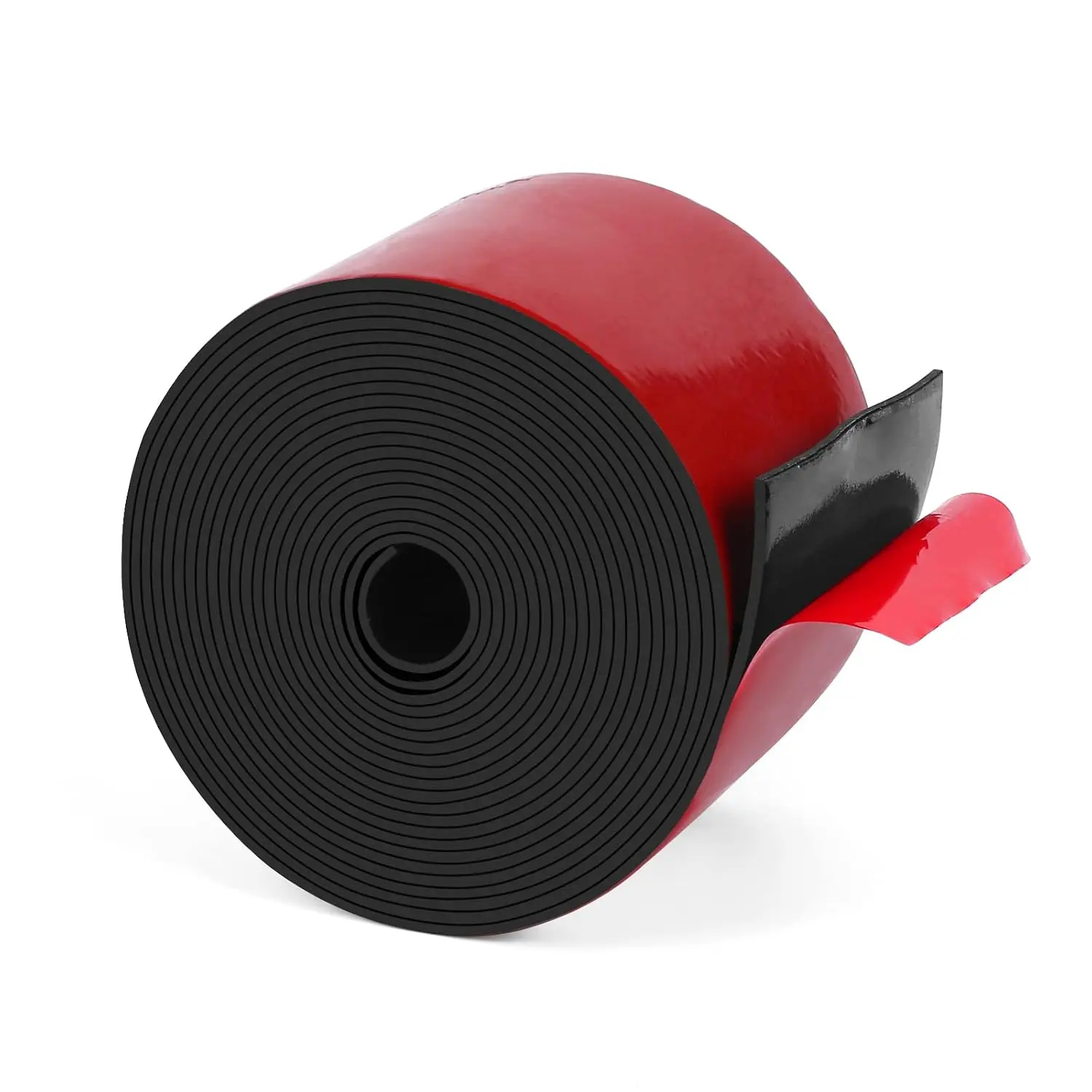 Adhesive Solid Rubber Strips, Self Neoprene Rubber Sheets Rolls Red