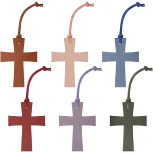 Leather  Bookmark,  6 count  Bookmark, Religious Bookmarks  Accessories Christian Gifts for Women, Leather  BookMarkers for Church Christian Book Lovers Readers(6 Color