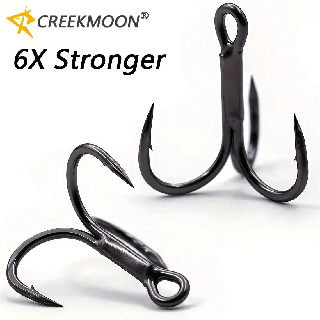 10pcs/Box 6X Fishing Treble Hooks Box Barbed Sharp Triple Sea Fishing Hooks Hard Lure for Freshwater Saltwater Sport Fishing Accessory