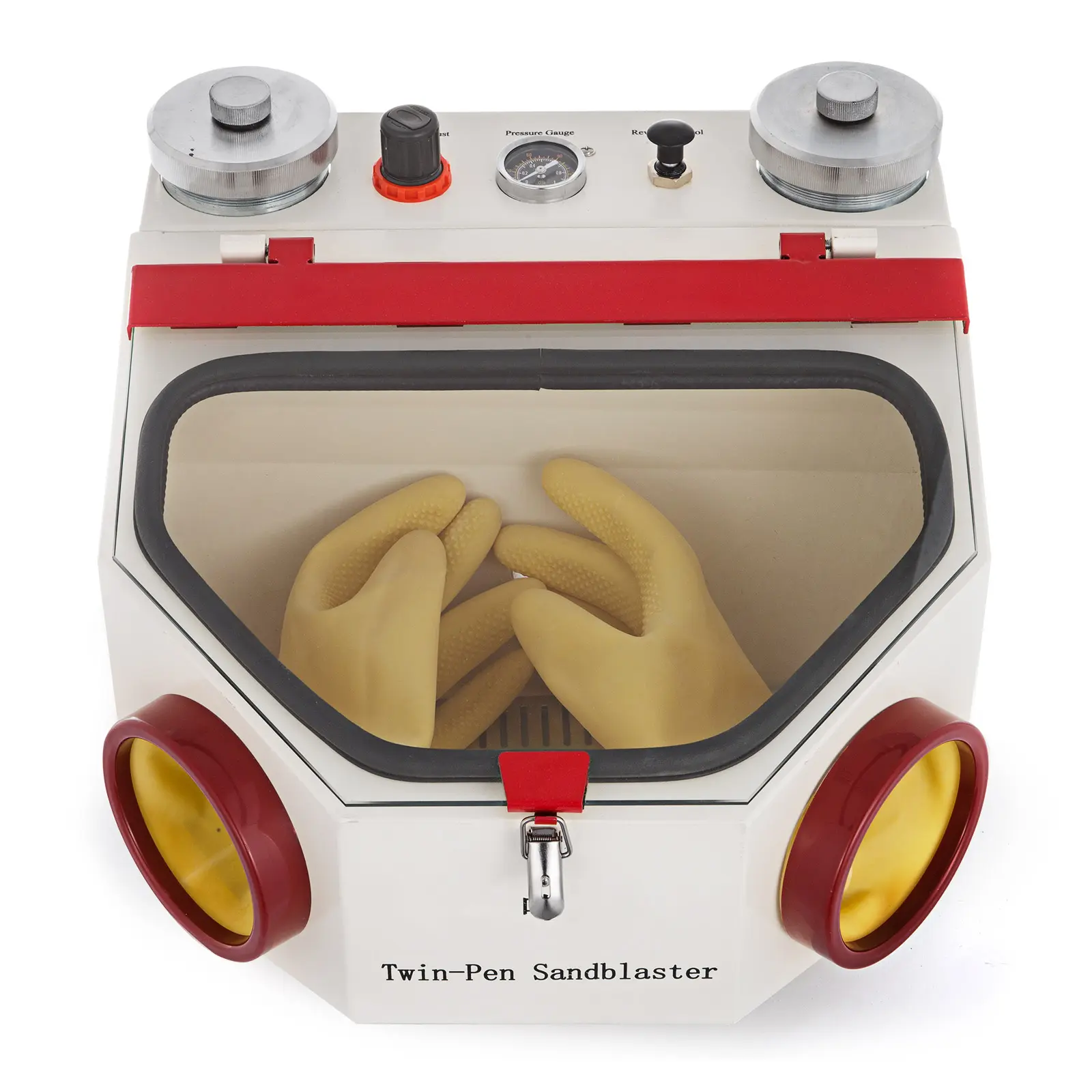 Twin Pen Sandblaster Double Pen Sand Blaster Machine for Dental Lab 2 Tanks Lamp, 110V/60HZ±10% Voltage, 10W Power, [Tips]- Recommended Abrasive Media