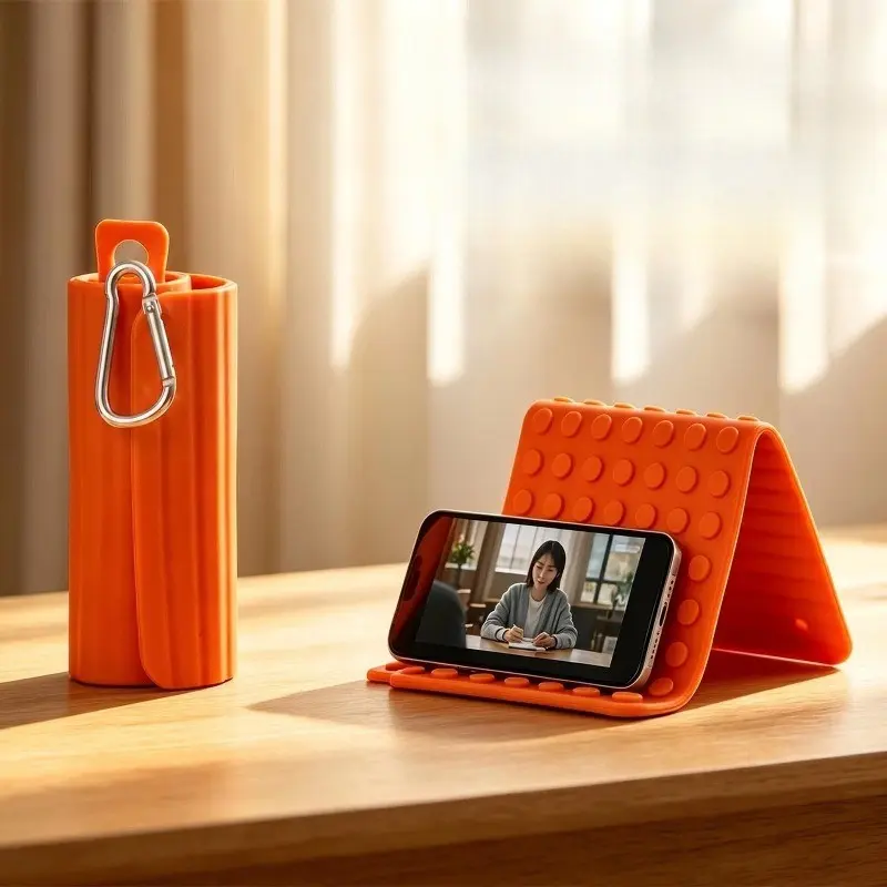 Flexible Silicone Phone Holder, Multi-Angle Desktop Tablet Stand, Freely Bends Into Any Shape with Buckle, Foldable Phone Stand, Silicone Phone Mount