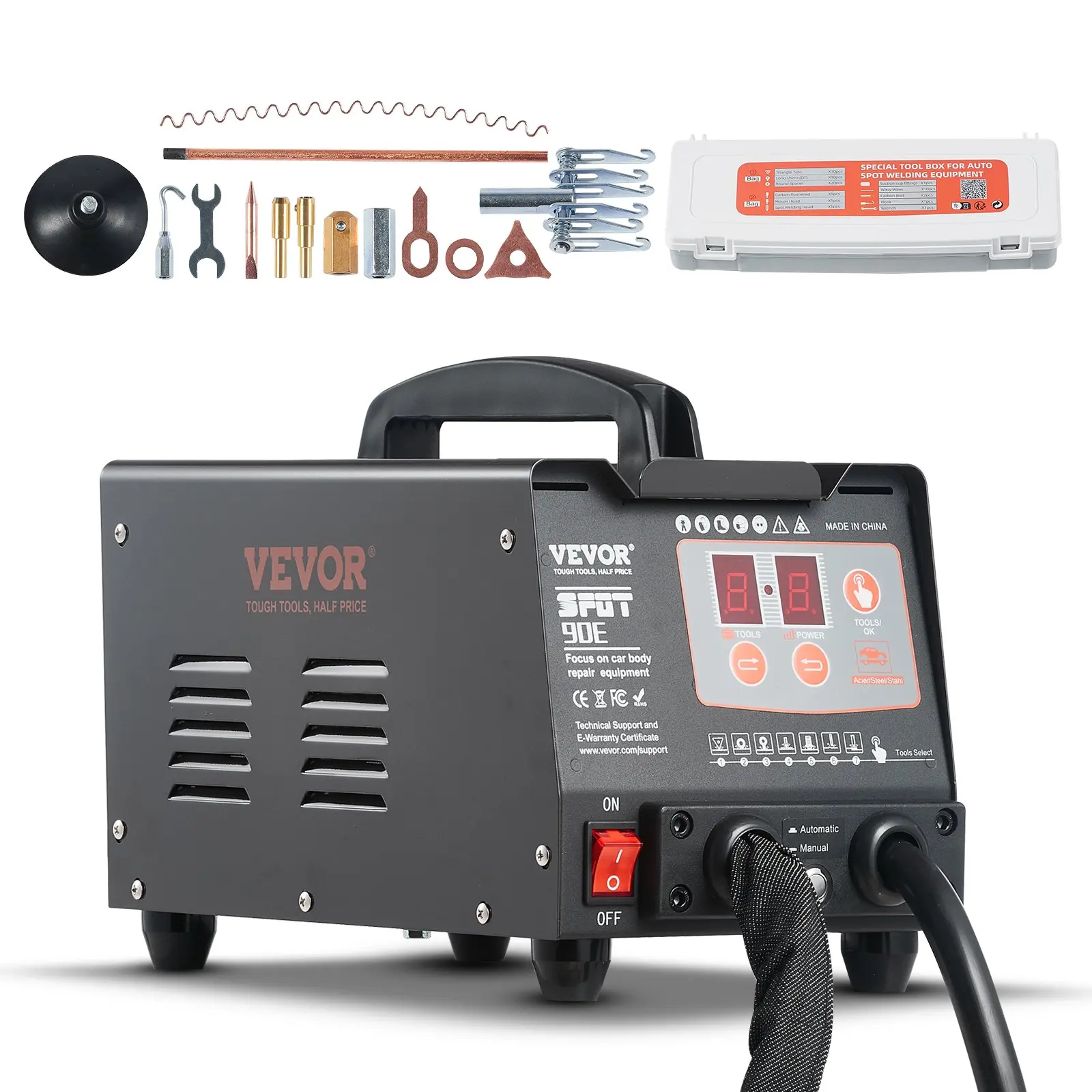 VEVOR 3KW Stud Welder Dent Repair Kit, Auto and Manual Spot Welding Dent Puller for Car and Truck Body Repair, Multiple Voltage, Mode and Gun Options