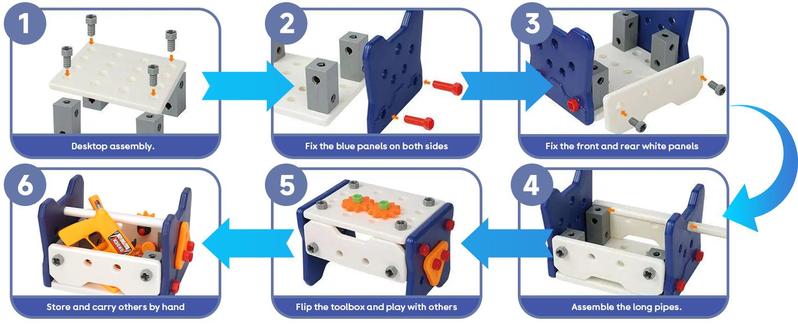 Kids Tool Set - Toddler Tool Kit with Drill, Includes Construction Toys for Boys & Girls Ages 3-6, Ideal for Christmas and Birthday Gifts