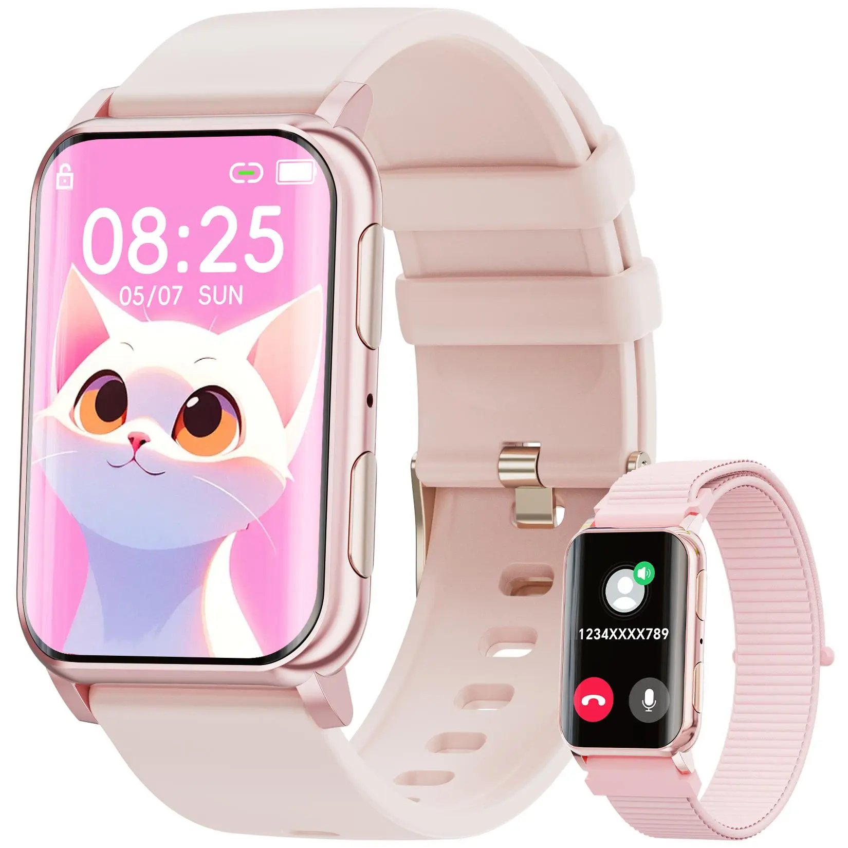 1.57-Inch HD Smartwatch for Women, Call Answering, Fitness Watch, Water-Resistant, Compatible with iPhone and Android, over 100 Sports Modes, Fitness Tracker Smartwatch