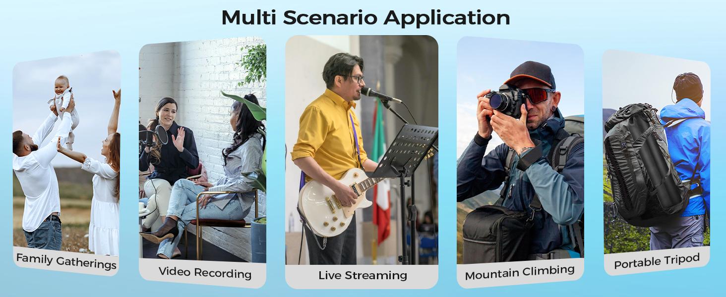 iPhone iPad Tripod Stand, 67" Phone Tripod for iPad Tablet Camera with 2 in1 Holder Remote Carry Bag, Aluminum Extendable iPhone Stand for Video Recording/Selfies/Live Stream/Vlogging