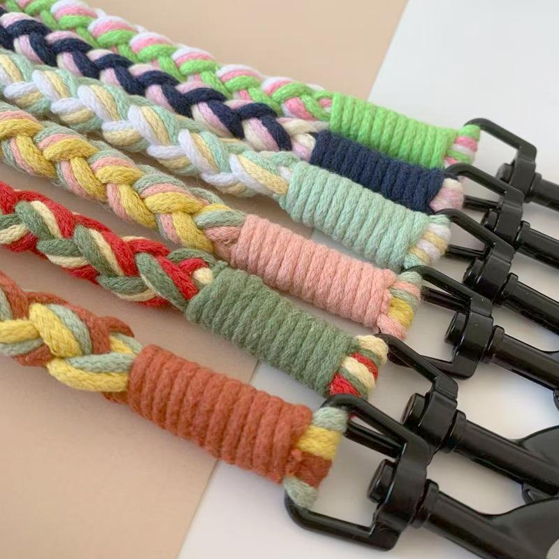 Universal Colorful Dog Leash - Handwoven Cotton Rope Lead for Small Medium Large Dogs - Heavy Duty & Soft Braided Pet Walking Leash - Creative Fashion Accessory for Outdoor Training
