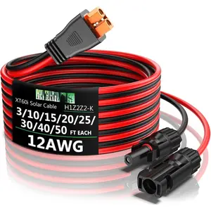 Solar to XT60i Extension  12AWG 25FT Solar Connector to XT60i Adapter   for Portable Power Station, Solar Generator, Solar Panel, , RV