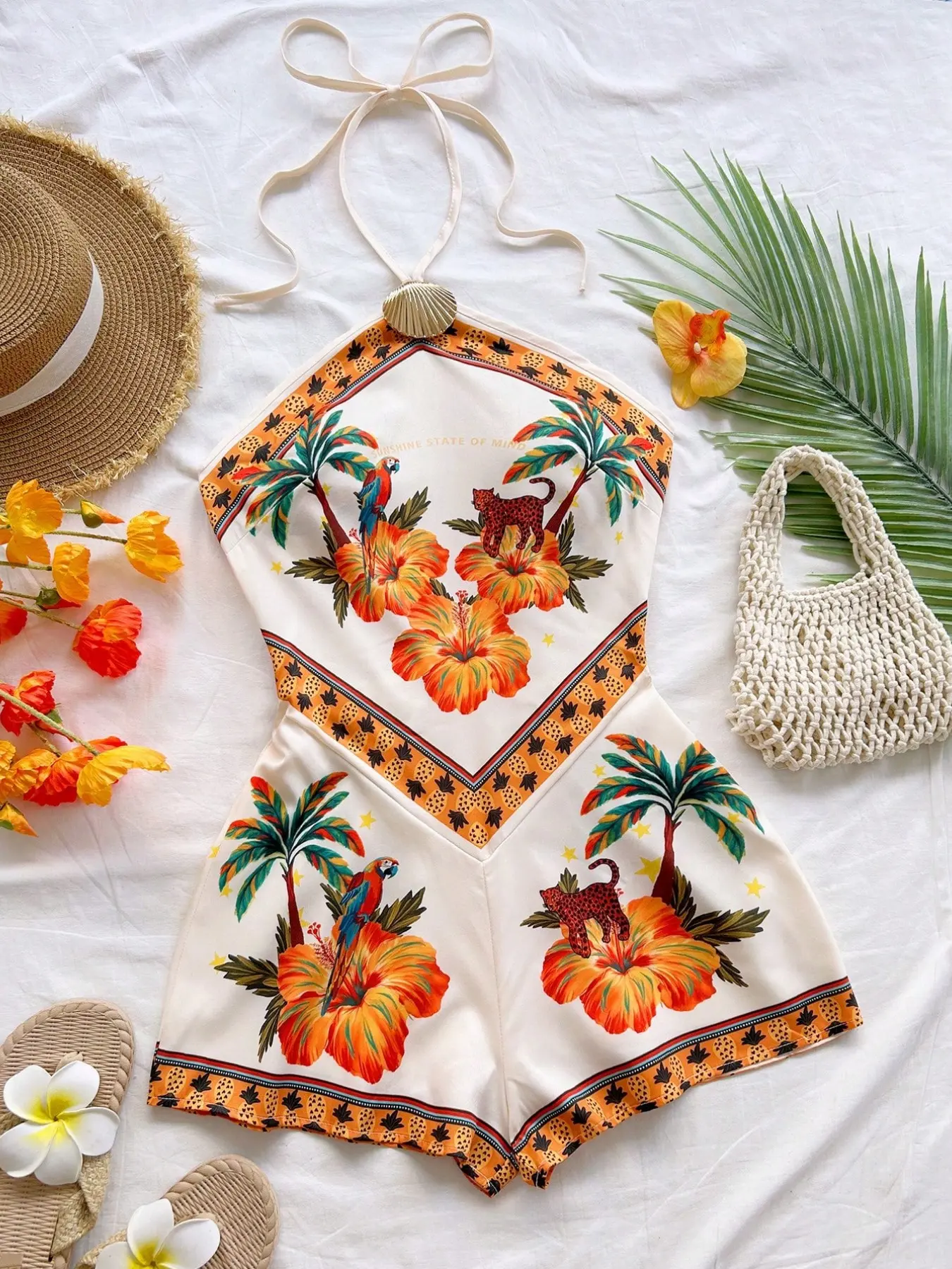 New Bohemian Floral Halter Neck One-Piece Dress, Perfect for Parties, Dates, Valentine's Day, Easter, Carnival, Afternoon Tea, Beach, Cruise, City Vacation