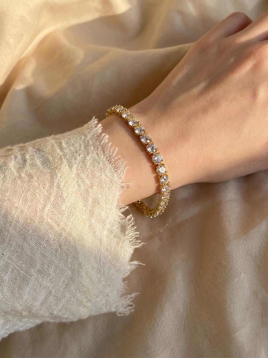 4mm 5mm classic diamond tennis bracelet for men and women| 14K gold-plated silver S925 base| Bright cut D color VVS grade cubic zirconia diamond bracelet| Elegant party accessories| Ultimate Gift Promise Jewelry for Women and Wives