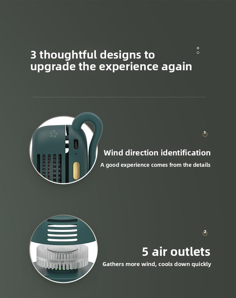 3-in-1 Rechargeable Neck Fan, Wearable Waist Fan, Handheld Fans, Suspended Collar Cooler & Phone Cooling Fan Blows Cold Air, Bladeless Silent Turbo Mini Fan Clip with 66min Fast Charge, Portable Travel Essential & Outdoor Accessory