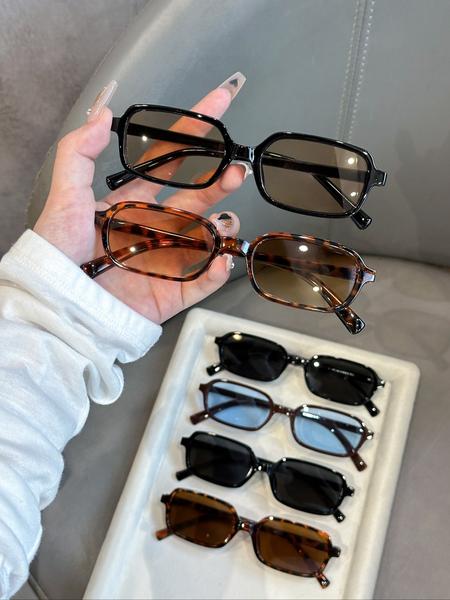 Unisex Fashion Retro Square Sunglasses, Small Frame Design, Suitable for Daily Wear, Pack of 6 Pairs, Stylish Eyewear for Men & Women